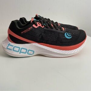 Topo Specter Road Running Shoes Women Size 7 Brown Espresso Peach 5 MM Drop
